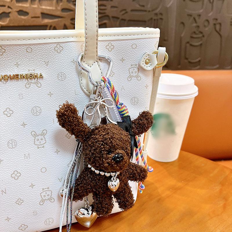 Любовь Красочная Веревочная Плюшевая Брелок Медведь Милый Изысканный Подвеска для Сумки Шарм для Сумки