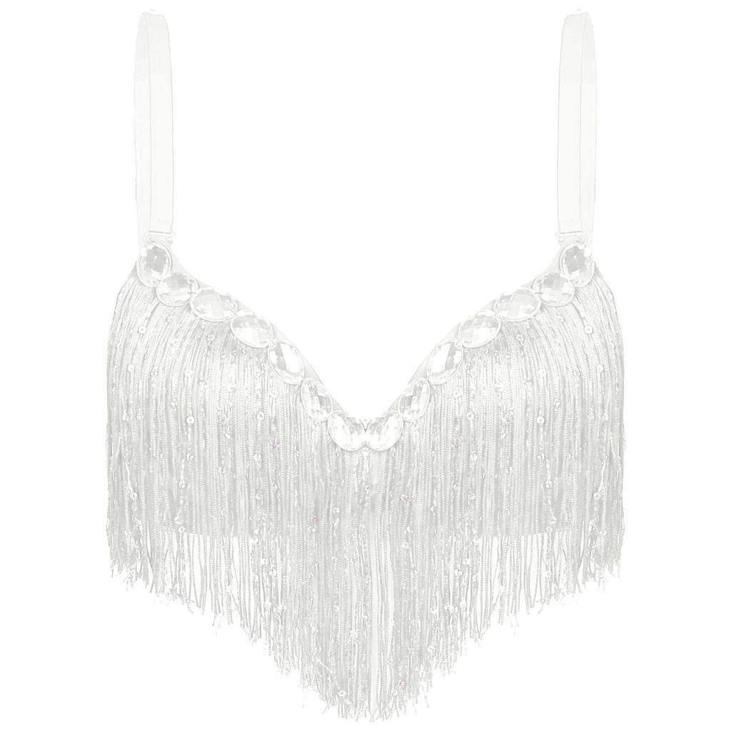 Женская одежда для танца живота для взрослых, Клубная одежда, бюстгальтер пуш-ап, латинский бюстгальтер с блестками, кисточками и стразами, топы, горячая вечеринка, клубный костюм для выступлений