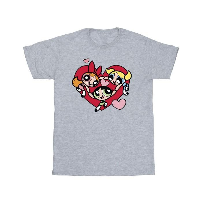 The Powerpuff Girls Girls Holding Hands Heart T-Shirt