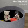 Sherpa Fabric Storage Pouffe up to 120 kg max with Flip Tray, in MDF and Beech, 56x56x42 cm, Grey