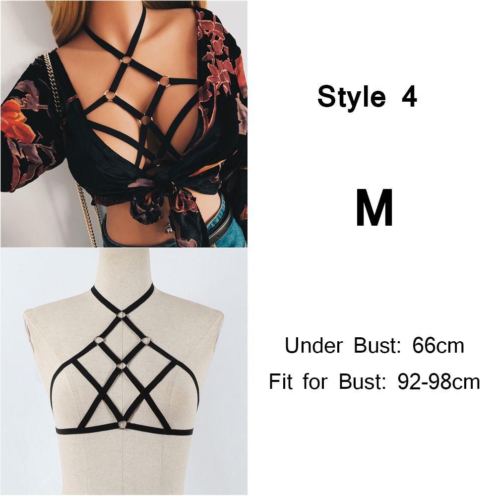 Summer Bralette Hollow Push Up Crop Top Belt Lingerie Cage Harness Sexy Bandage Bra