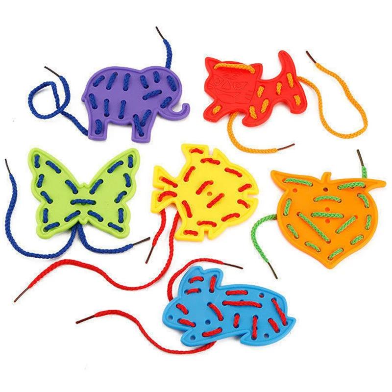 Монтессори Сенсорные Игрушки Раннее Обучение Основные Жизненные Навыки Бизиборд Детская Шнуровка Продевание Игра Образовательные Подарки