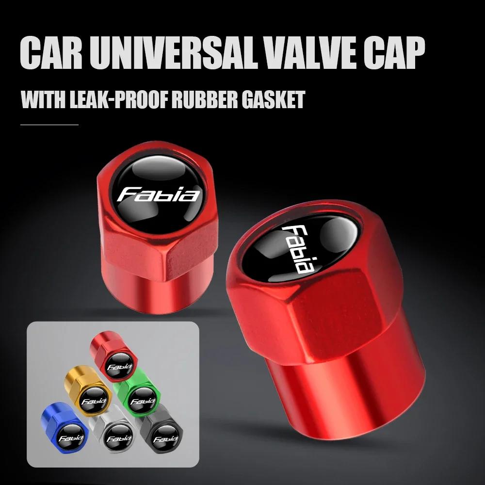 Car Sticker 2025 Hot 4Pcs Car Styling Tire Valve Covers Auto Badge Dust Caps For Skoda S VRS VII Octavia Superb Kodiaq Fabia Kam