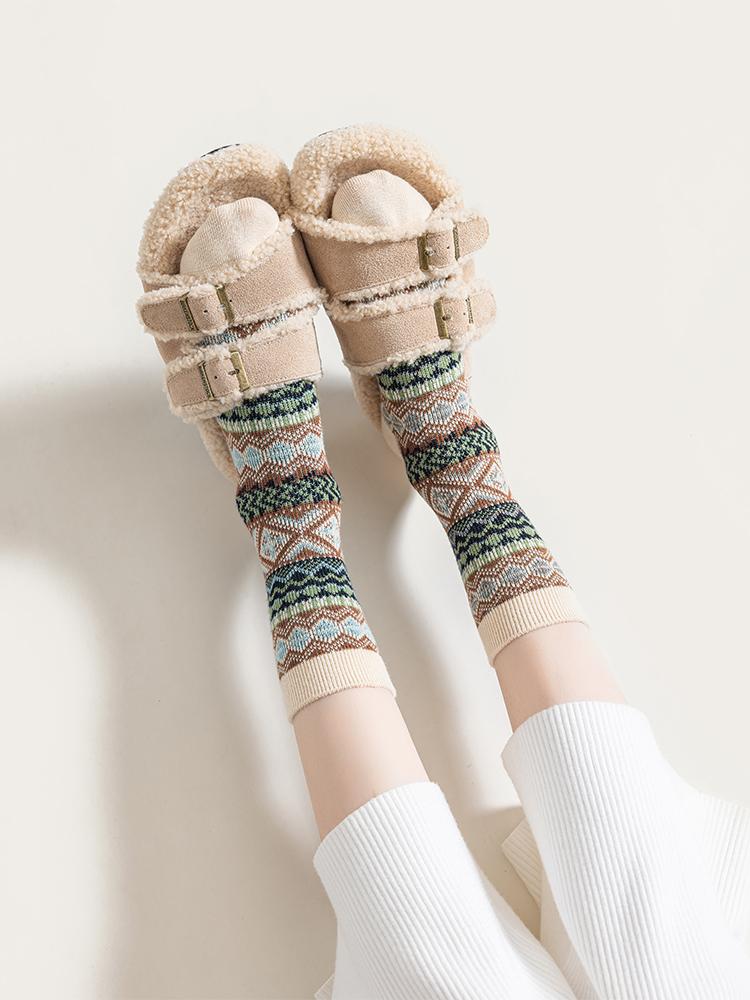 3 пары женских хлопковых носков, осенние и зимние теплые носки, толстые трикотажные носки Cabin Cozy Crew, мягкие носки, подарки для женщин, красочная мода