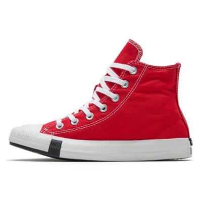 Кеды Chuck Taylor All Star "Logo Play University Red" удобные и стильные высокие холщовые унисекс красные с белым