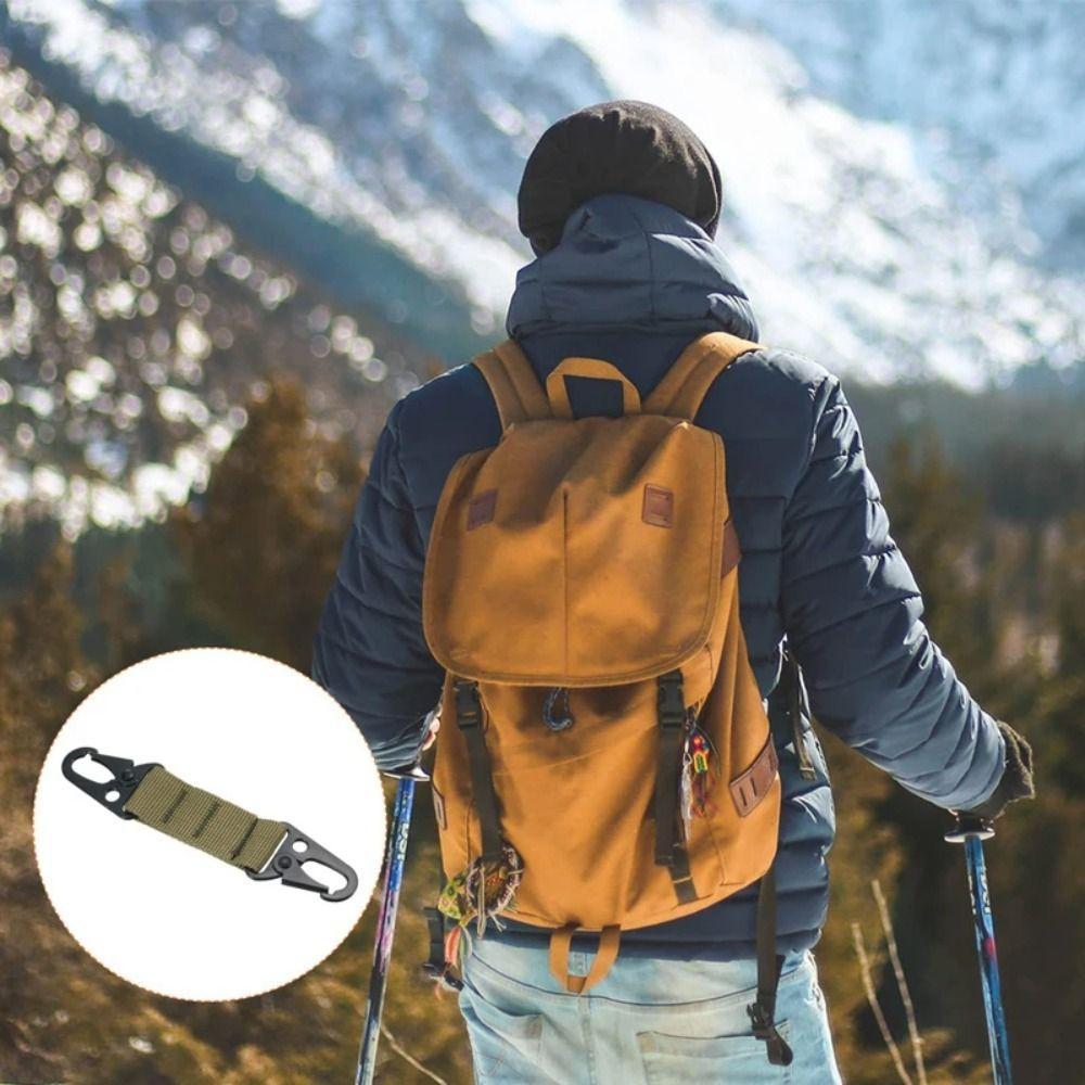 Двухголовый карабин Molle для кемпинга, треугольный крючок для ключей, карабин для рыбалки