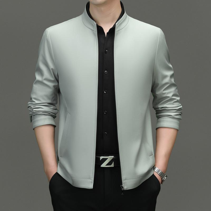 Куртка с воротником-стойкой, деловая куртка на молнии, куртка для мужчин среднего возраста, куртка для папы