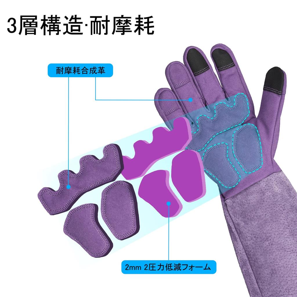Gardening Gloves with Synthetic Leather Perfect for and Pruning [Vgo...] Women's Long, Abrasion-Resistant Back, Weeding, Pruning, Roses.