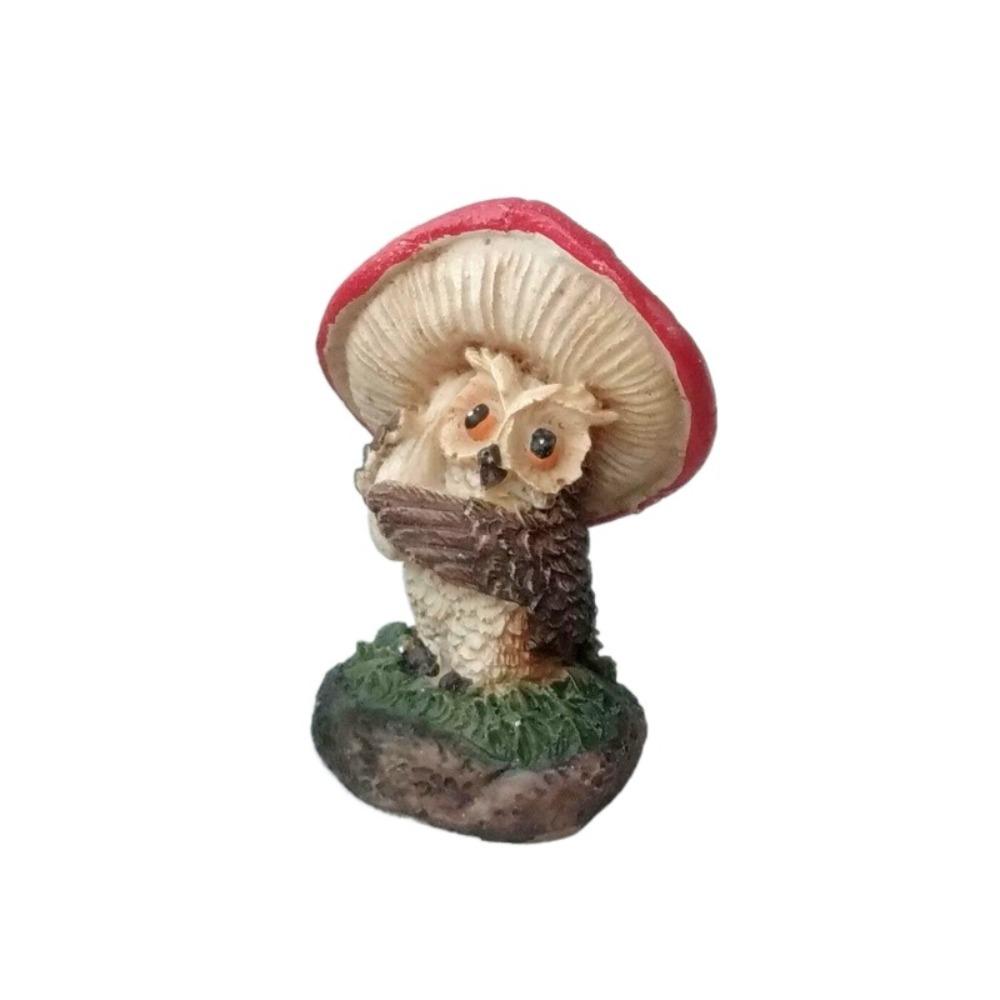 Креативная статуя животного, водонепроницаемая миниатюрная статуэтка, скульптура, сова, гриб, украшение для улицы