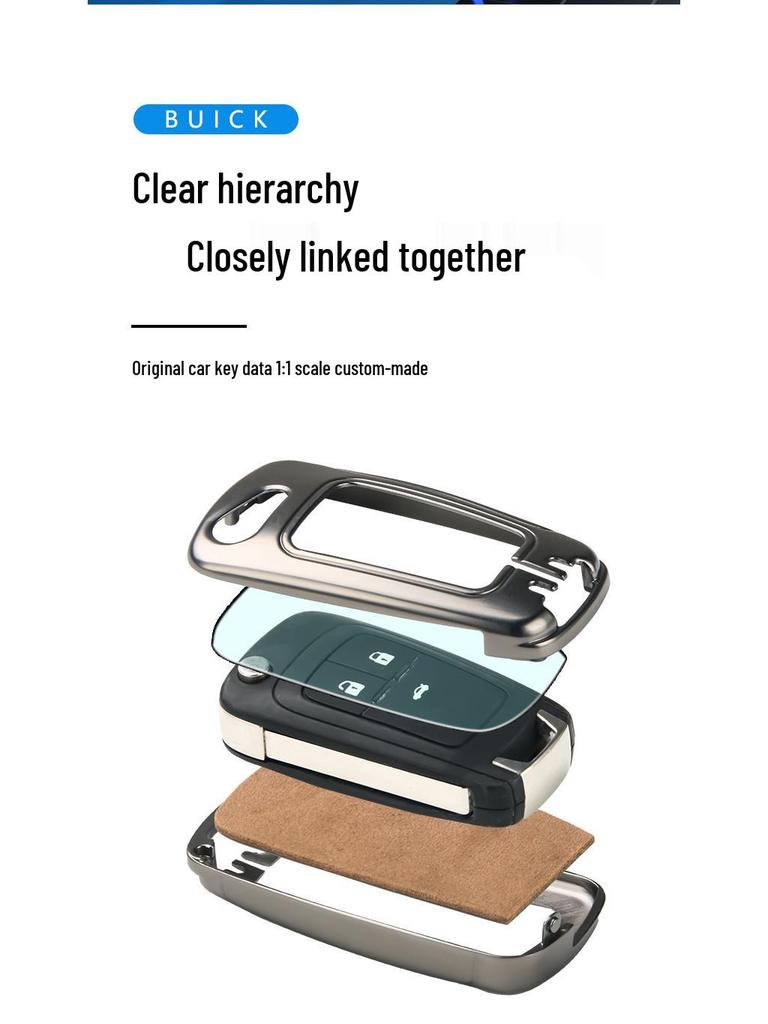 2021 Buick Key Cover for Excelle, Regal, Envision, LaCrosse, Verano – Men's High-Grade Shell Bag