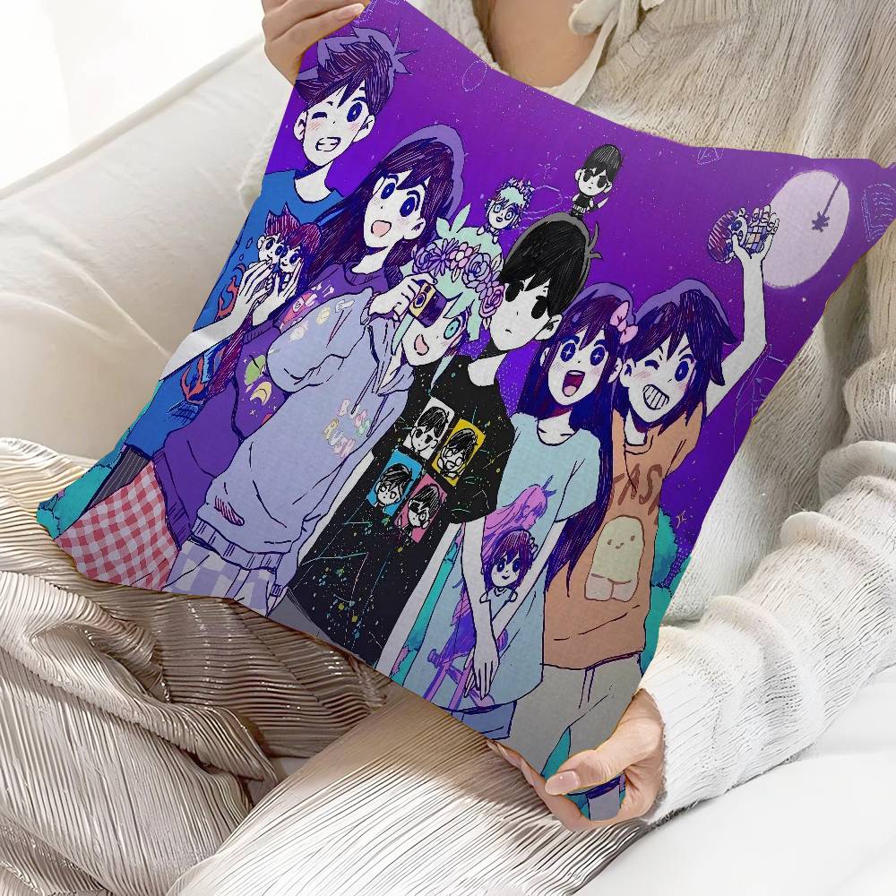 Cute Cartoon Omori Game Pillow Cushion Cover Pillowcase Living Room Sofa Home Decor