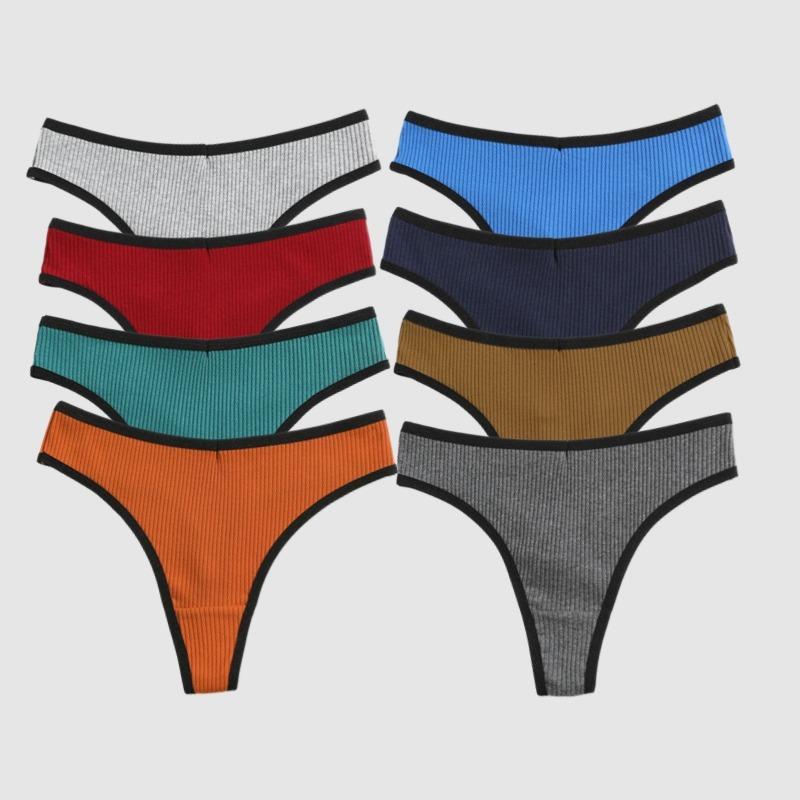 Цельнохлопковые стринги, простые женские трусики-стринги, сексуальное женское нижнее белье, однотонные базовые таньги для женщин и девочек