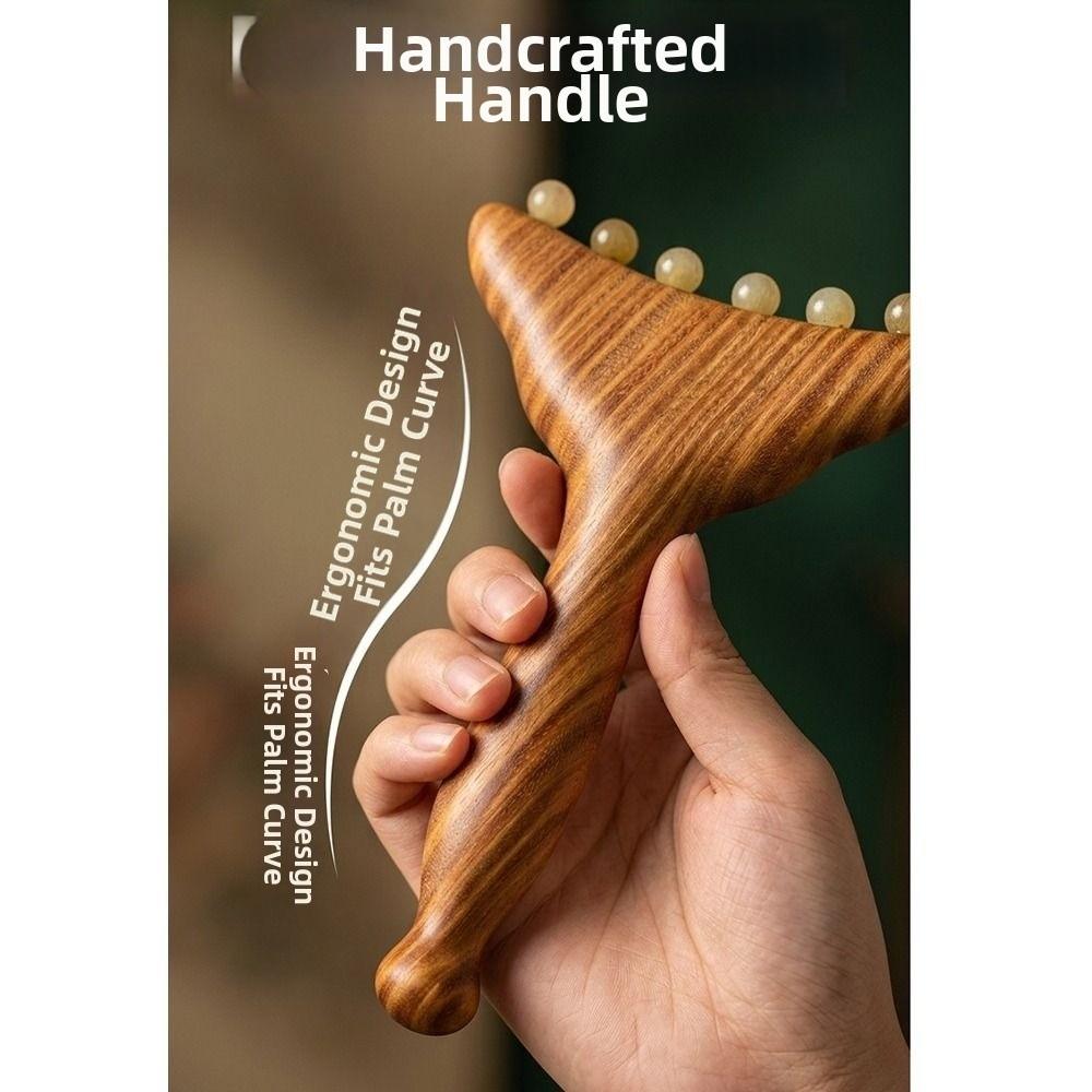 Sandalwood Meridians Massage Comb Copper/Horn Balls Lymphatic Drainage Massager  Breast Massage