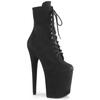 20Cm Super High Heel Round Head Thin Heel High Heel Knight Boots Sexy Black Knee Boots Velvet Women's Boots YKC