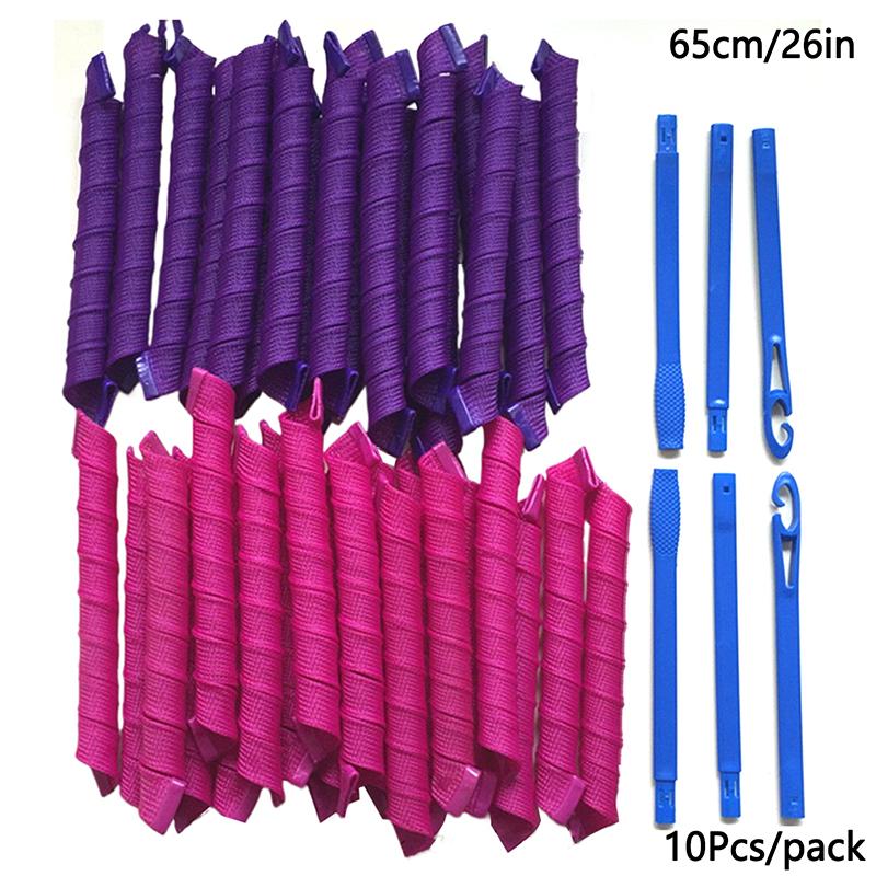 Набор бигуди для завивки волос без нагрева Создайте упругие спиральные локоны без теплового повреждения Безопасные простые в использовании крючки для легкой укладки Набор