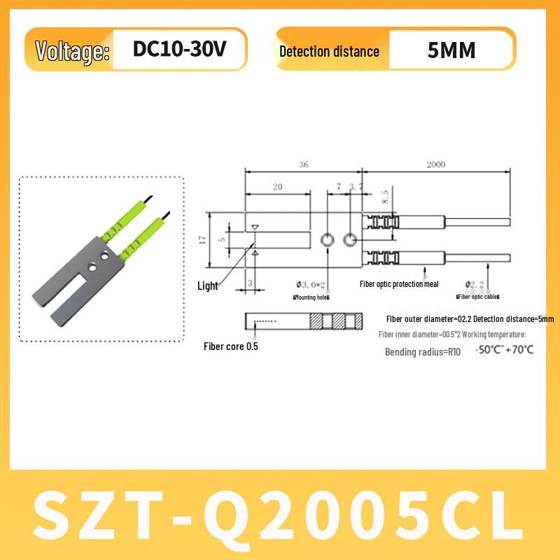U-groove Through-beam Fiber Optic Sensor for Label Positioning with U-shaped Grating Probe
