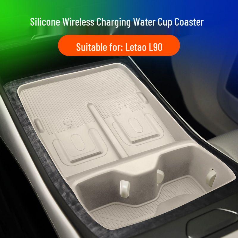 L90 Wireless Charging Coaster - Original Car Color Silicone Cup Holder Pad