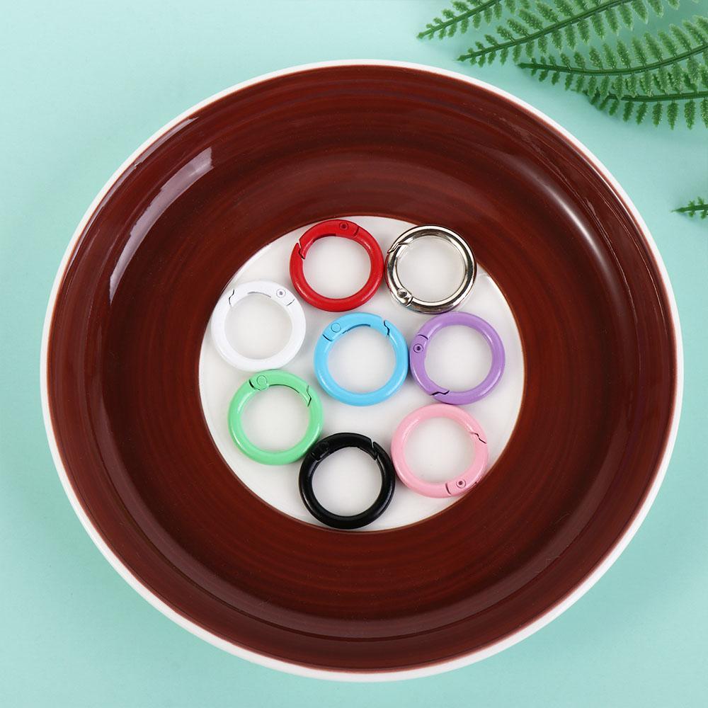 5 шт. Пряжки Соединитель 25 мм Кольцо Карабины для брелока Цветные Прочные Открывающиеся Круглые Карабины Металлические Пружинные Застежки Цепь для собаки
