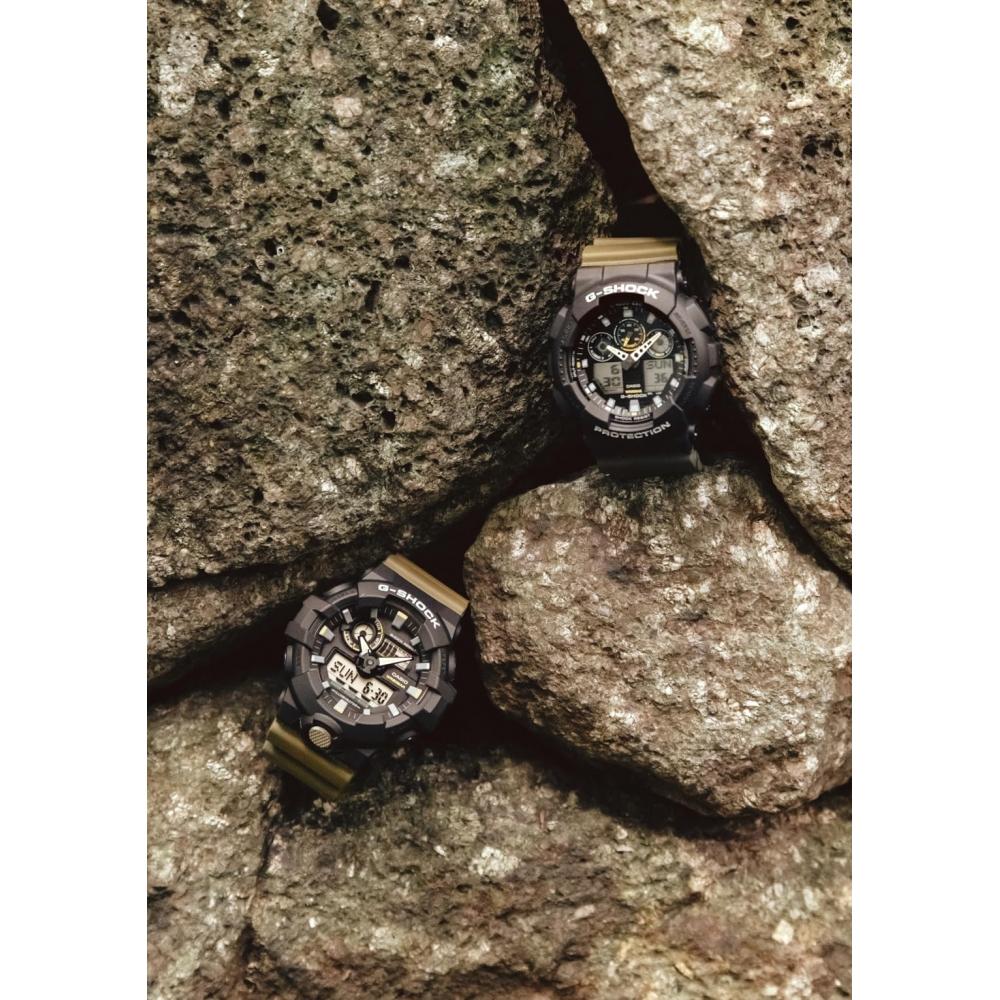 [Casio] Часы G-ShockДвухцветная серия утилитарных цветов GA-710TU-1A3JF Мужские оливково-зеленые