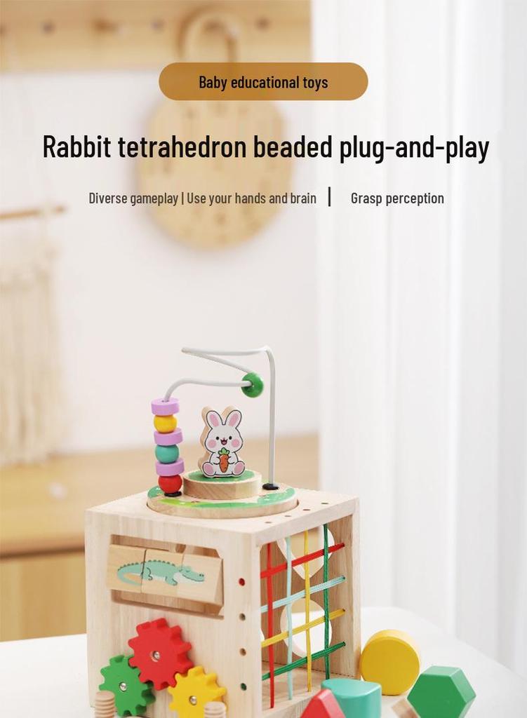 Multifunctional Bead Maze & Pegboard Educational Toy for Shape Recognition & Grip Training