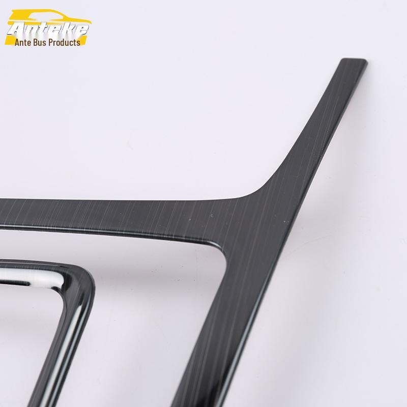 GM6 Center Console Shift Panel Trim: Stainless Steel Gear Position Cup Holder Decoration