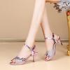 Fashion Peep Toe High Heeled Women Sandals Fashion Ladies Summer Shoes Brand Spike Heels 6cm Gold Silver Purple