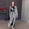 2024 Осень Женский Модный Принт Повседневный Топ и Юбка/Брюки Комплект