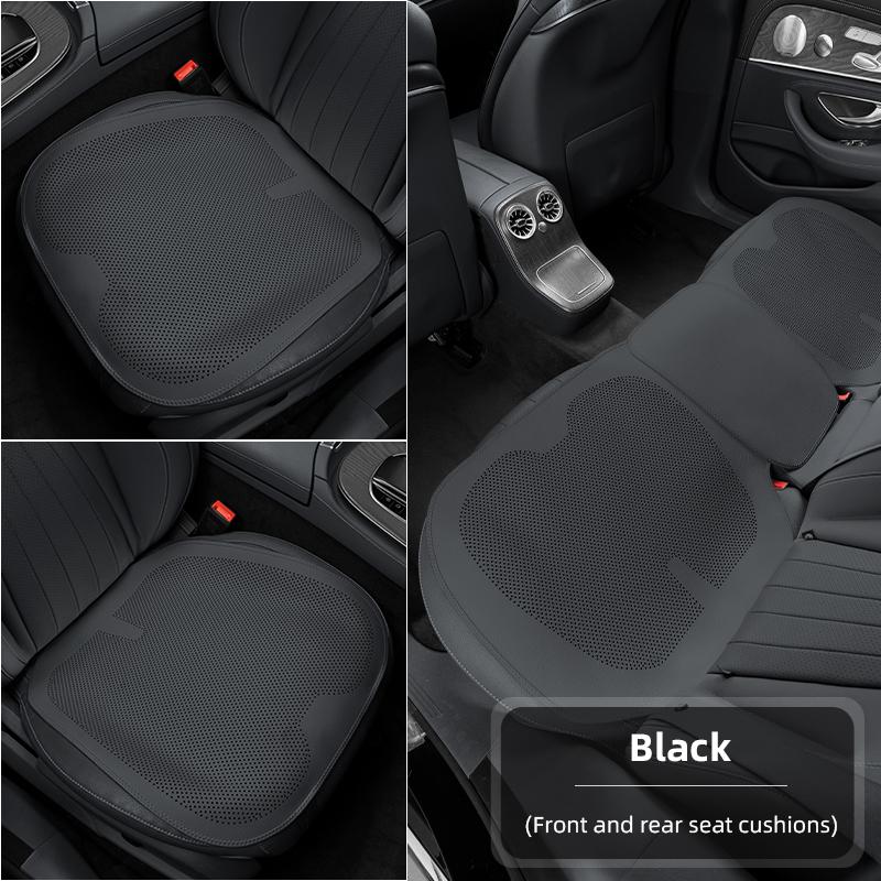 Four-Season Universal Car Seat Cushion Pu Leather Protective Pad Perforated Breathable Integrated Half-Cover Front and Rear Seat Cover Car Interior