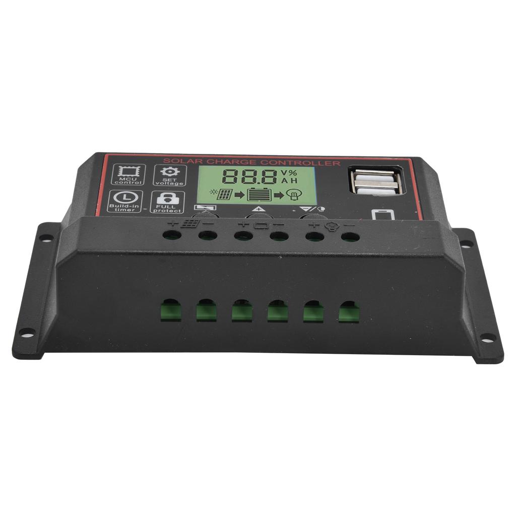Умный контроллер заряда Двойной USB Солнечная панель Аккумулятор PWM Оборудование для контроля заряда 12 24В20А