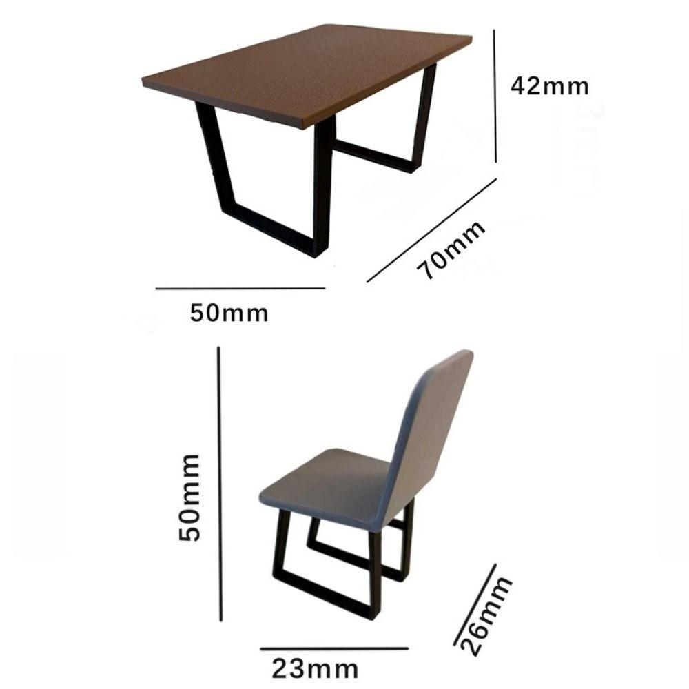 1/12 Coffee Table Chairs Mini Simulation Furniture Model Toys Doll House Decoration Accessories