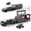 Cybertruck Toy Alloy Cyber Truck Toy RV Model ATV Kit, 1/32 Diecast Metal Pickup Trailer Car Model with Sound Light and Pull Back Power, Gifts on Birthday