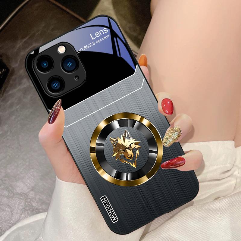 Aperture Волк Зеленый Розовый Фиолетовый Для IPhone 15 Pro 14 13 12 Mini 11 XS Max XR 7 8 Plu SE 2020 2022 Чехол для телефона из закаленного стекла