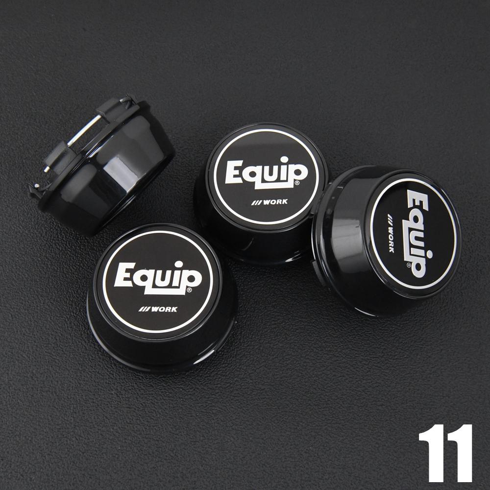 ASV1 4PCS JDM WORK Rim Cap 61mm Clip Sport Wheel Cap MEISTER EQUIP Emblem Sticker Wheel Center Cap Hub Cover Cap Black & Silver