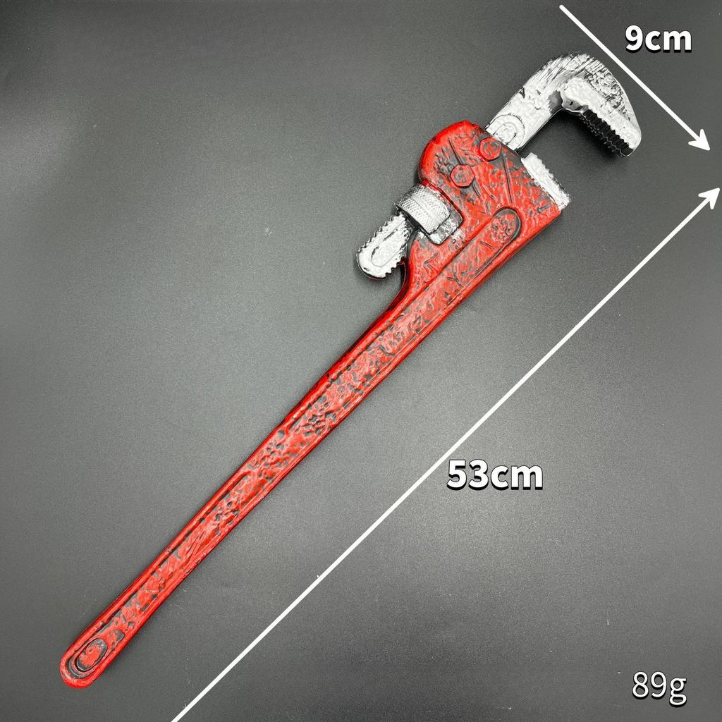 Halloween Fake Wrench Pipe Clamp Plastic Prop Weapon Bloody Mechanics Tool Cosplay Toy
