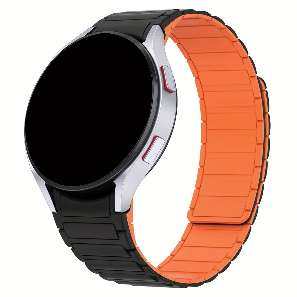 Магнитный силиконовый ремешок для Samsung Watch Galaxy 7 6 5 4 44мм 40мм 4/6 Classic 43мм 47мм 42 46мм 5Pro 45мм Без зазоров 20мм Ремешок