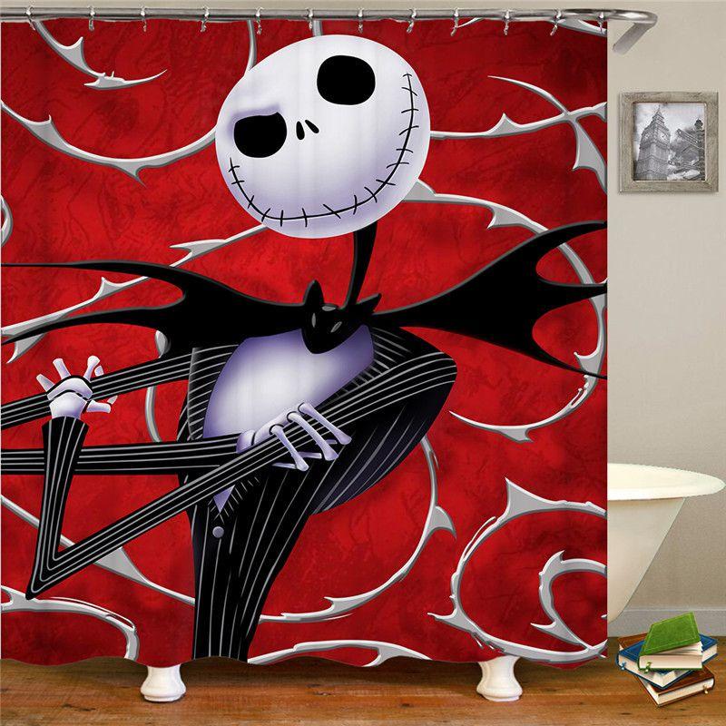 Soft And Comfortable The Nightmare Before Christmas Shower Curtain And Mat Set