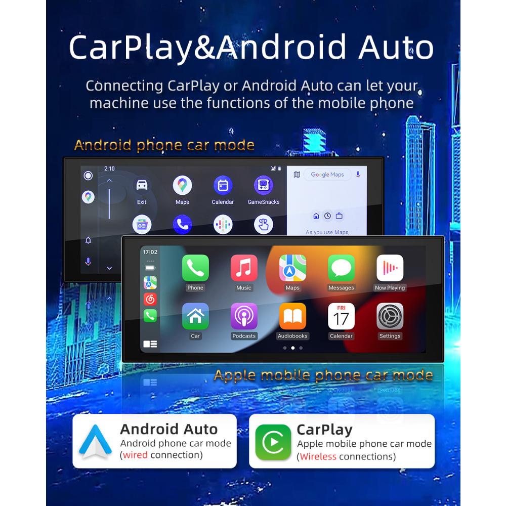 icreative 1 Din Android Автомобильный мультимедийный видеоплеер GPS-навигация Wi-Fi 1 Din Авторадио Стерео Автомобильное радио Android 6,9-дюймовый экран для универсального использования