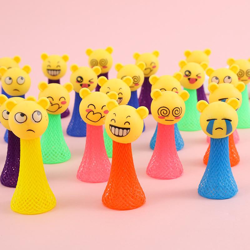 20Pcs Cartoon Mini Expression Bouncing Doll Toys for Kids Birthday Party Favors Baby Shower Gift Goodie Bag Piniata Fillers