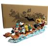 Анимационная фигурка ONE PIECE, команда Соломенной Шляпы, лодка-дракон, полный набор, Луффи, Зоро, Санджи, Чоппер, модель, украшение, Король Морей