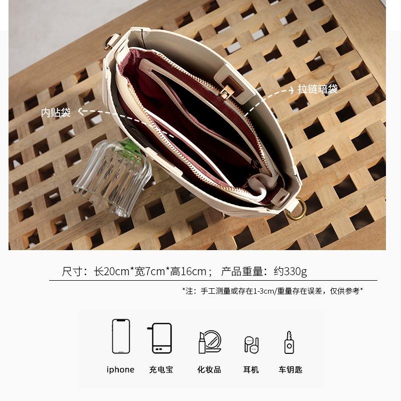 Leather Women's Bags New Niche Light Luxury Shell Bags Versatile Commuter Shoulder Bags Crossbody Bags