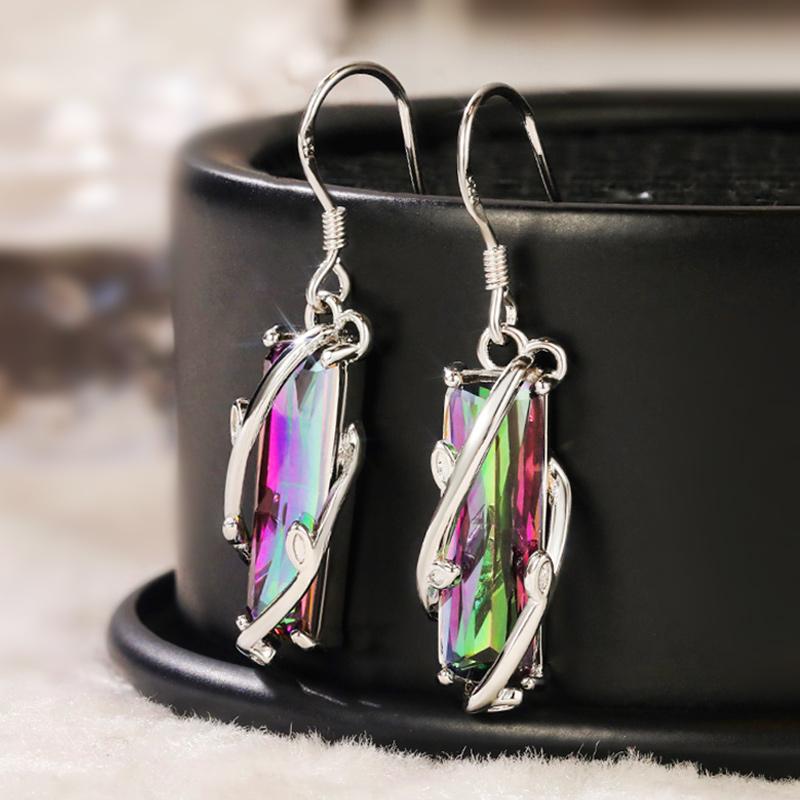 Классические серьги-гвоздики Huitan с четырьмя когтями, разноцветные фианиты, женские простые стильные женские аксессуары, повседневная одежда, универсальные ювелирные изделия