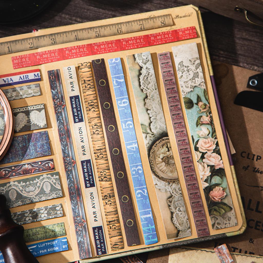 25 Листов Винтажные Длинные Стикеры для Журнала Для DIY Скрапбукинга Чехла Телефона Гитары Блокнота Декорации Товары для Творчества Канцелярские Товары