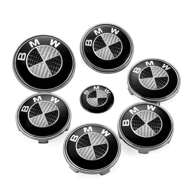 BAFS3 For BMW 2025 Hot 7pcs Car Front Emblem Rear Badge Wheel Hub Cap Sticker for E46 E90 E60 F10 F11 F20 F30 F34 F01 G20 G21 G31 G38