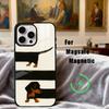 D-Такса S-Силуэт АРТ D-Собака Чехол для Телефона Для iPhone17,16,15,14,13,12,11 Плюс,Про Макс Магнитный Для Magsafe Беспроводной Зарядки