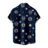 Мужская повседневная пляжная праздничная одежда с лацканами, модная рубашка, гавайская рубашка с короткими рукавами