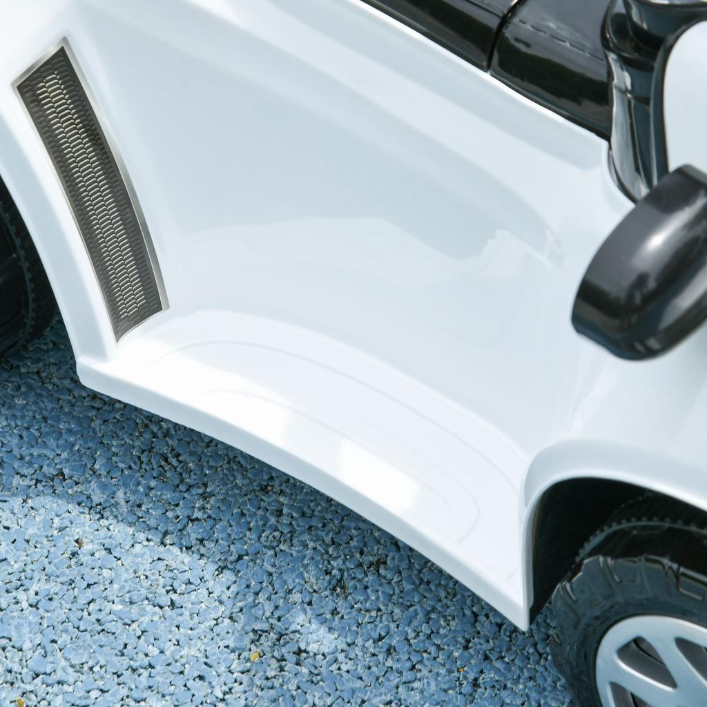 2-in-1 Slide Car, Removable Canopy, Lights, Music, Horn, Plastic and Metal, 96 x 39 x 90 cm, White/Black