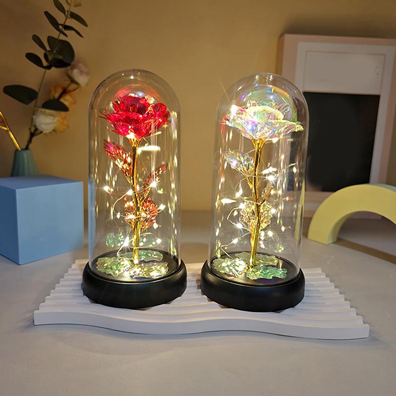 1 комплект светодиодных свадебных роз Galaxy Rose Decor Искусственные цветы светодиодные красные розы подарок на День святого Валентина Роза в акриловой подставке