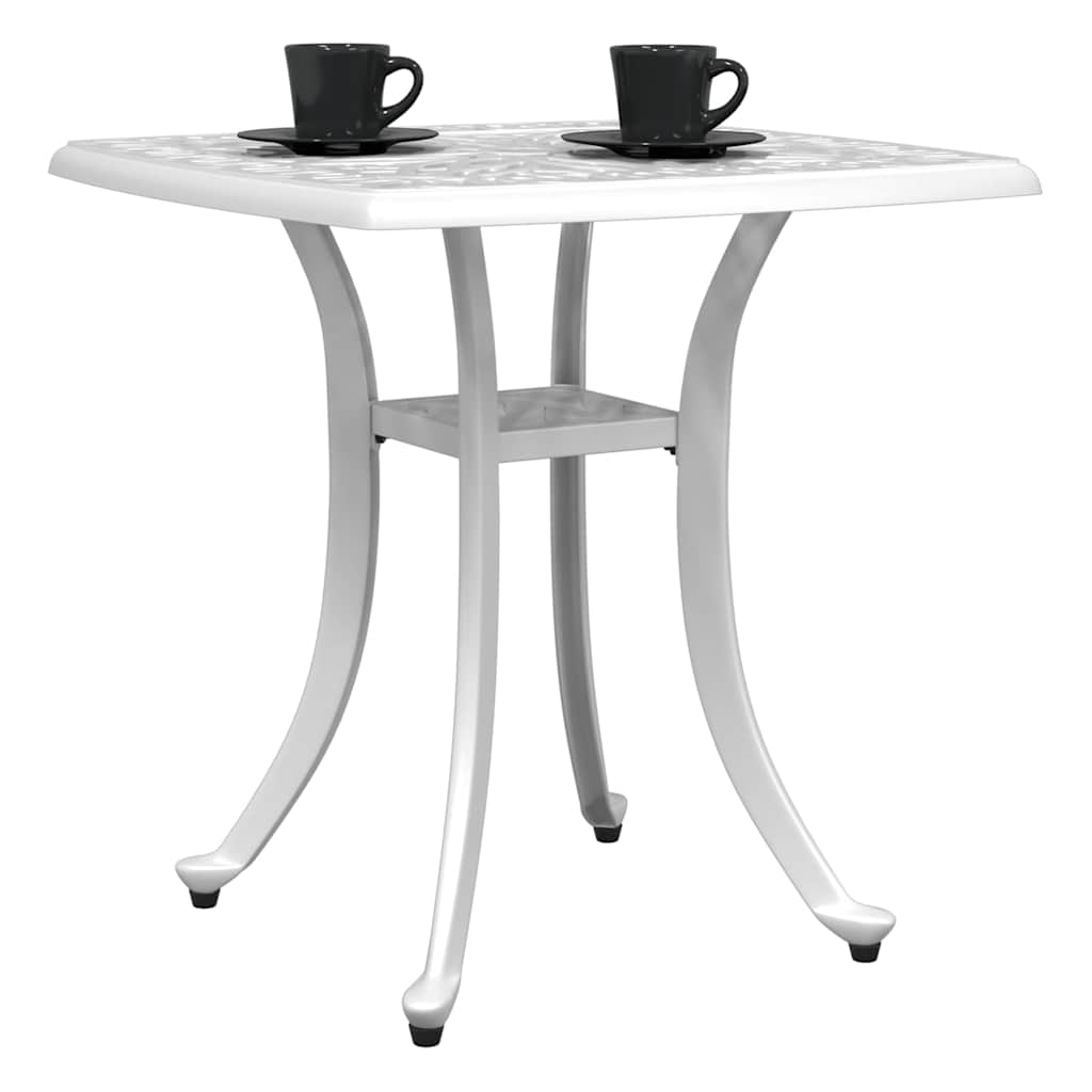 Garden Table White 53 x 53 x 53 cm Cast Aluminum