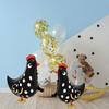 6 Pcs Walking Chicken Balloons White Black Latex Chicken Balloons Standing Farm Animals Party Decoration for Birthday Party Baby Shower