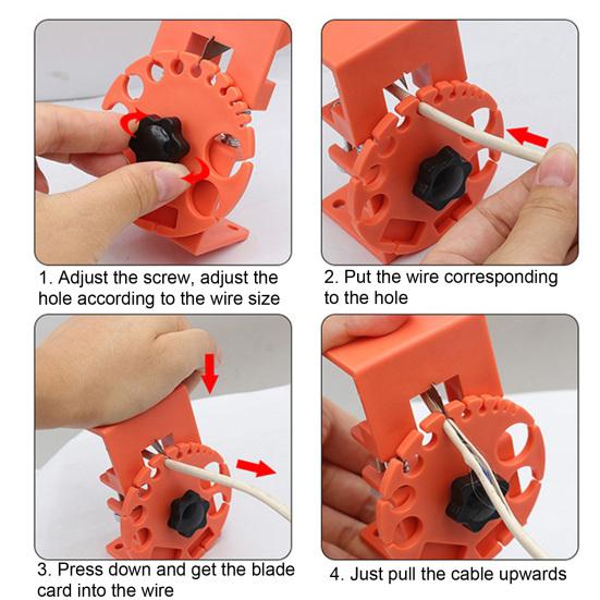 Портативная машина для зачистки проводов Компактная машина для зачистки проводов 24-0 AWG Ручной инструмент для зачистки медного кабеля Легкая карманная машина для зачистки проводов с регулируемой глубиной
